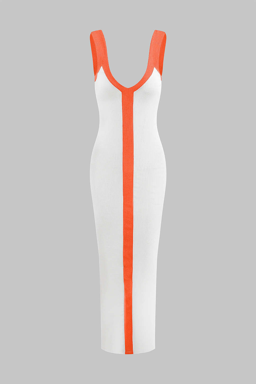 Colorblock V-neck Ribbed Split Maxi Dress - Seldom Seen Styles