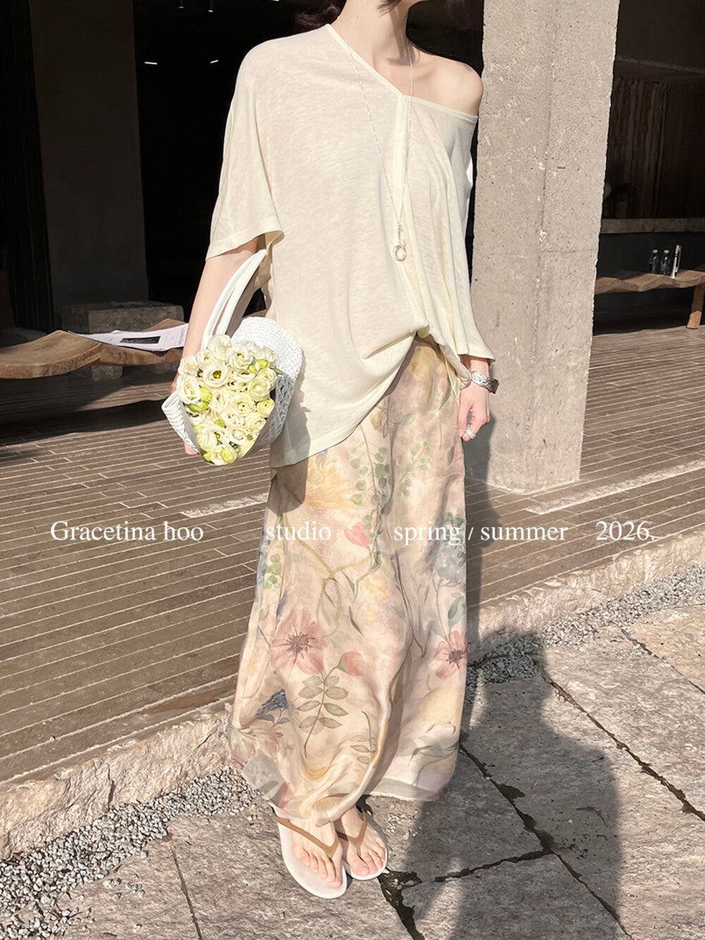 Vintage Oil Painting Floral Print Midi Skirt 100% Polyester Side Zip A-Line Elegant Summer Skirt - Seldom Seen Styles
