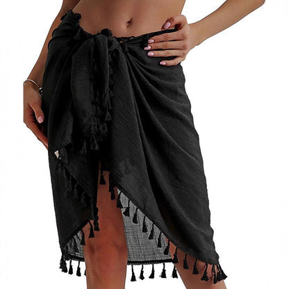 Women Beach Sarong Wraps with Tassels Swimsuit Coverup Summer Bathing Suit Cover Up Casual Swimwear