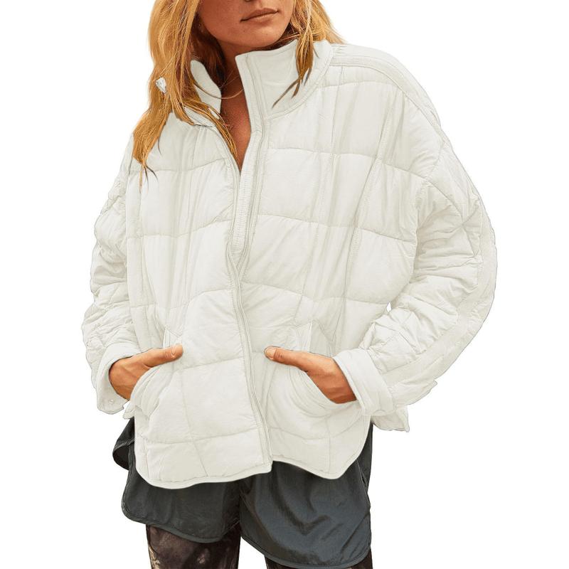 XiaRan Womens Quilted Puffer Jackets Lightweight Zipper Short Padded Coat With Pockets