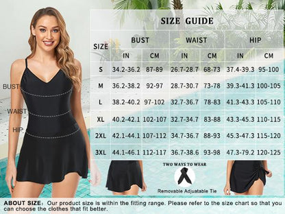 One Piece Swimdress Swimsuits for Women Tummy Control Swimwear Dress Slimming Plus Size Bathing Suits - Seldom Seen Styles