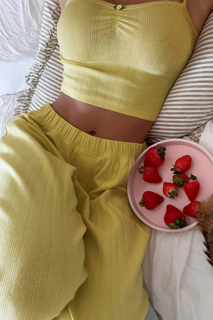 Women's Ribbed Cami and Wide Leg Pants Set Casual Lounge Two Piece Outfit - Seldom Seen Styles