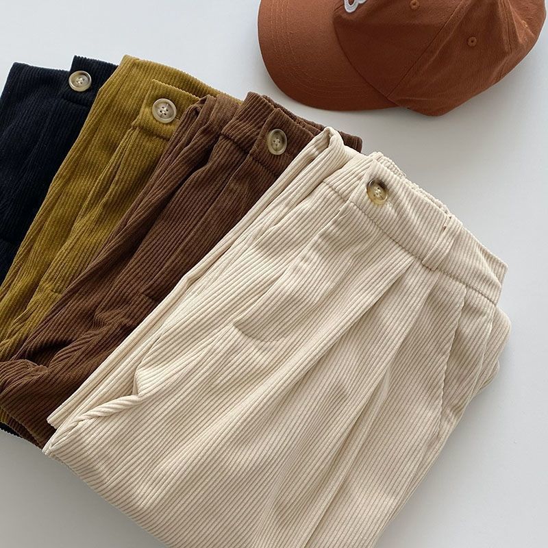 Cordhose mit weitem Bein für Damen, Herbst und Winter 2023, neue hohe Taille, lockerer und schlanker Schnitt, zum Wischen des Bodens, passend zu allen geraden, lässigen Streifen 