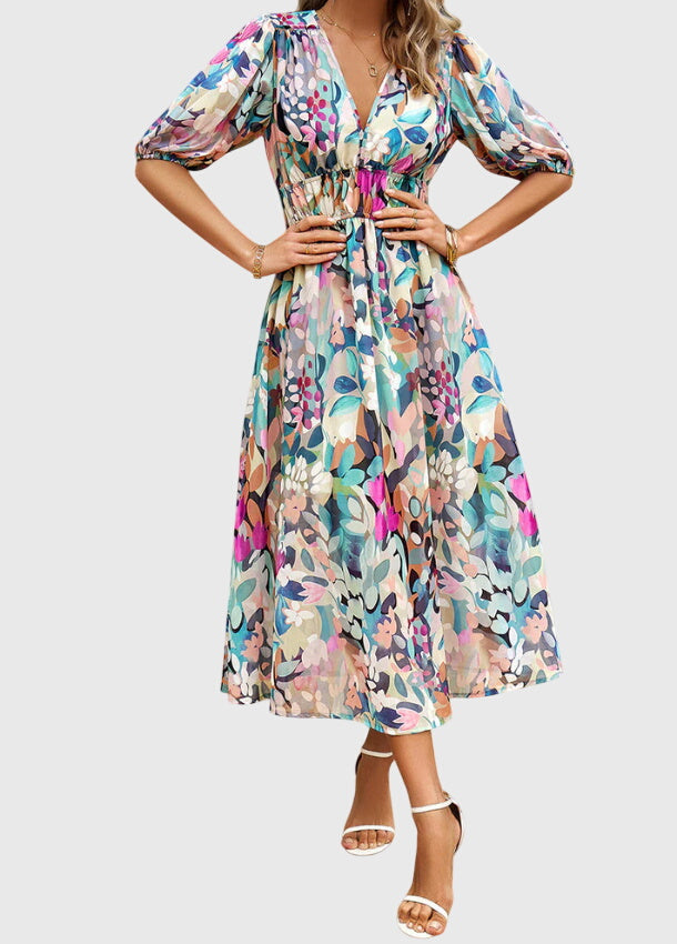 Merlin | Flattering Floral Midi Dress - Seldom Seen Styles
