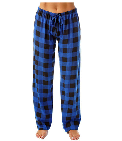 Women's Plaid Pyjama Bottoms Fleece Checked Pjs Pants Soft Drawstring Lounge Sleepwear for Ladies Women Sleep Bottoms for Fall & Winter