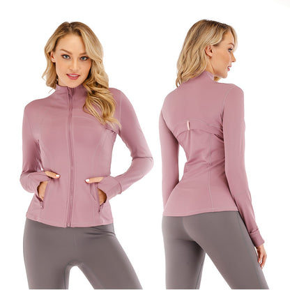 Yoga Clothes Autumn and Winter uarun Sports Jacket Women's Slim Stretch Zipper Running Yoga Fitness Long-Sleeved Upper Garment