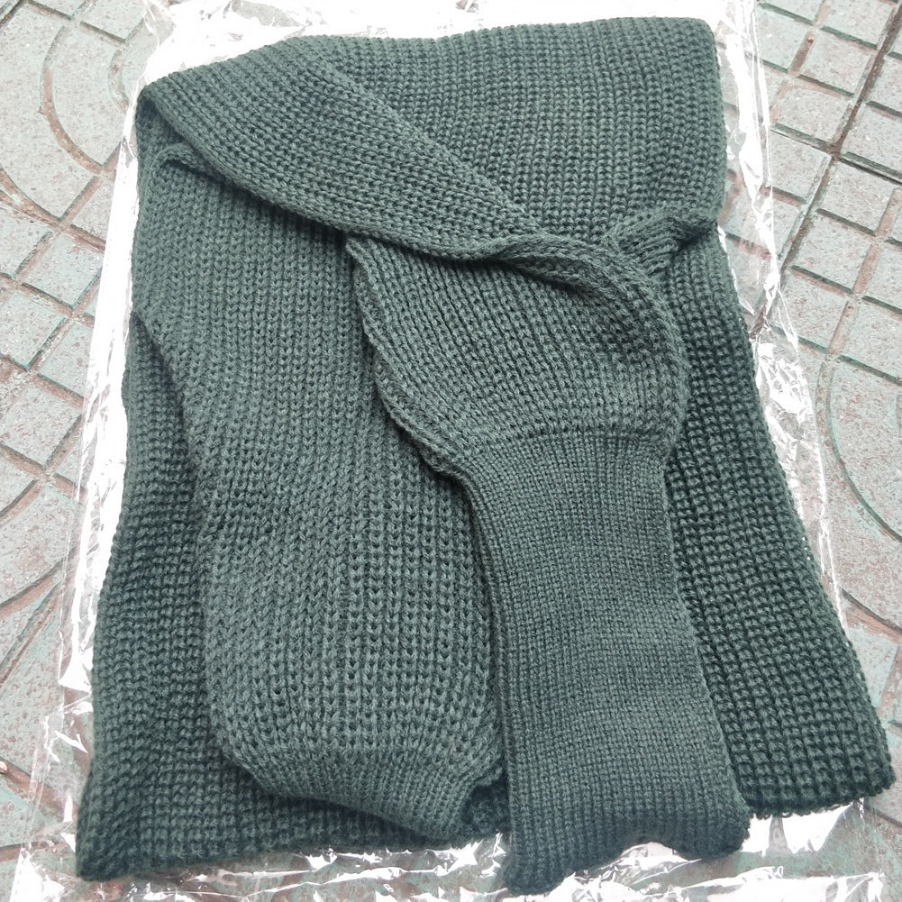 Top-Selling Product Fashion Knitted Scarf Women's Warm Autumn and Winter Wool Shawl Monochrome Sleeve Scarf Factory Direct Supply