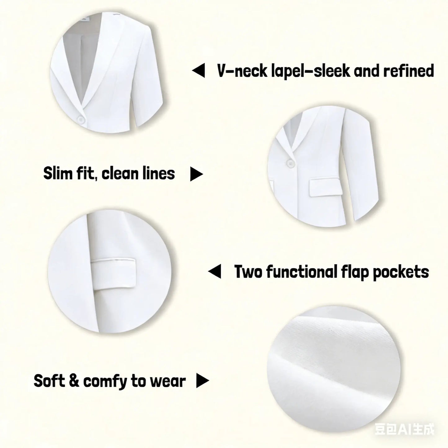 Imily Bela Womens Casual Blazers Open Front Long Sleeve Work Office Suit Jackets Blazer Fitted Basic Lapel Collar with Button Design & Pockets - Seldom Seen Styles