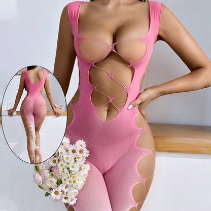 Sexy Dessous Sexy einteiliges Mesh Top Heißer verkauf Farbverlauf Aushöhlen Sehen-durch Leidenschaft