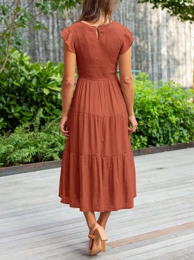 Lisette | Women's Tummy Control Draped Elegant Dress - Seldom Seen Styles
