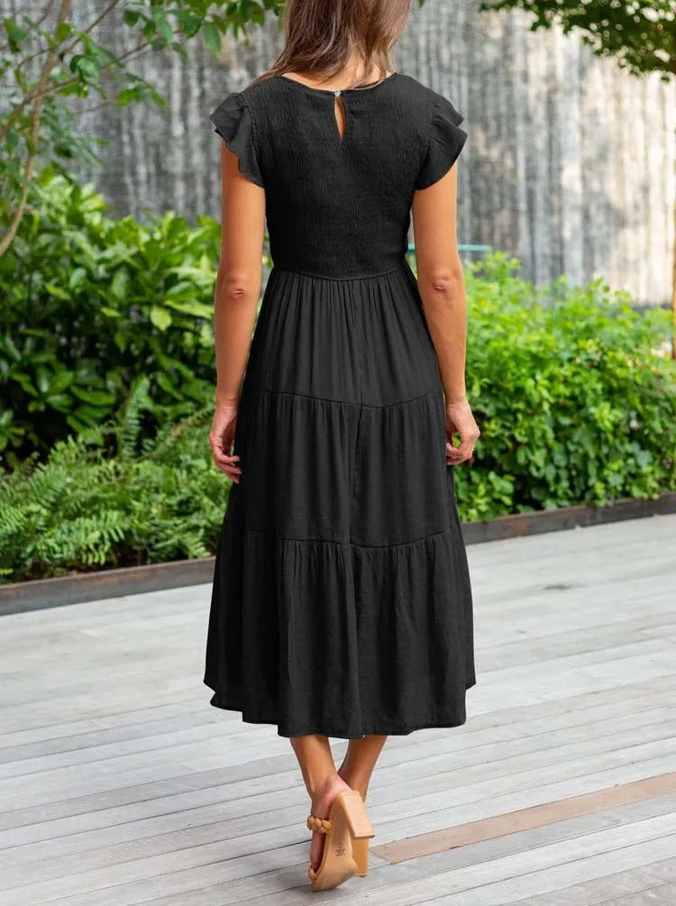 Lisette | Women's Tummy Control Draped Elegant Dress - Seldom Seen Styles