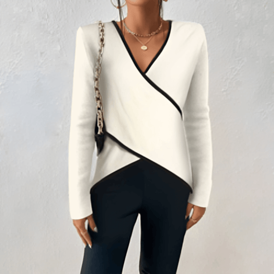 Stylish V-Neck Wrap Blouse for Women - Seldom Seen Styles