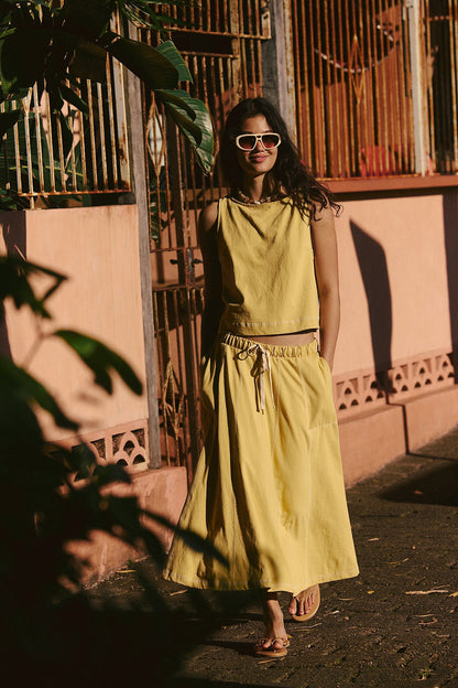 Ensembles jupes 2 pièces pour femmes, tenues décontractées d'été, ensemble de détente assorti pour les vacances, ensemble jupe midi et haut 2025