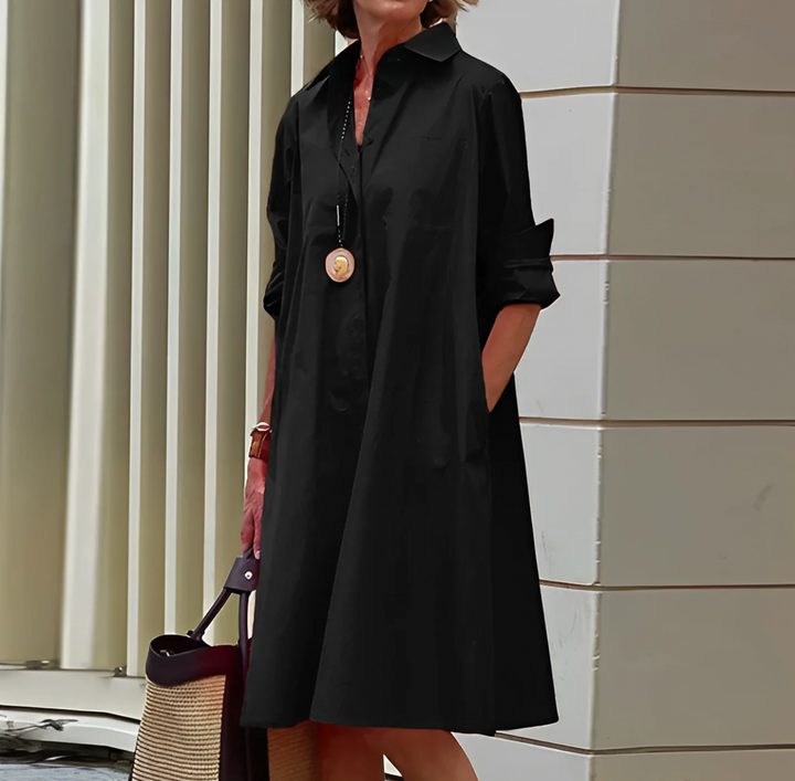 Classic Elegance Flowy Button Shirt Dress for Women - Seldom Seen Styles