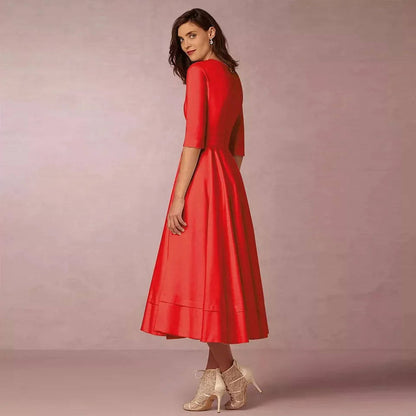 Elegant Deep V Neck Dress for Special Occasion