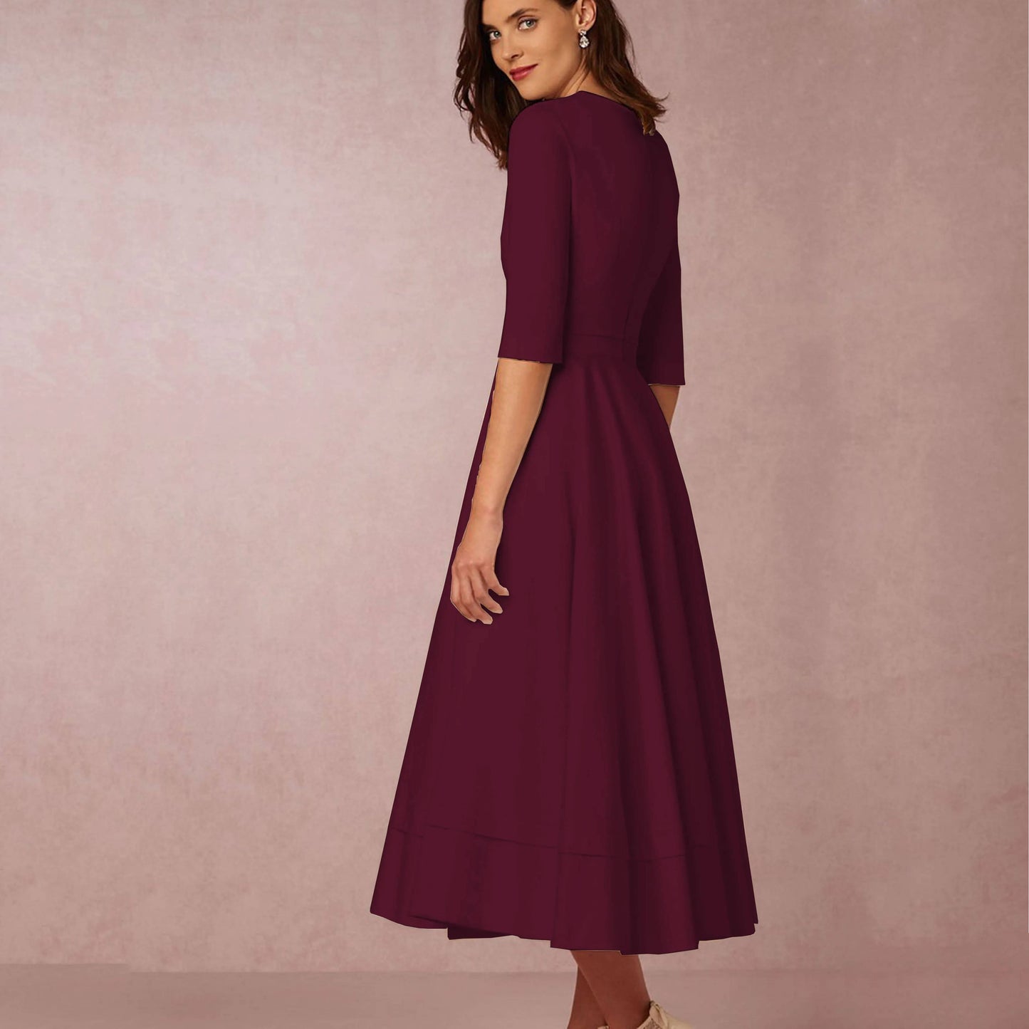 Elegant Deep V Neck Dress for Special Occasion - Seldom Seen Styles