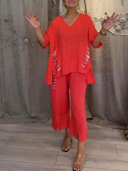 Ensemble deux pièces à taille élastique