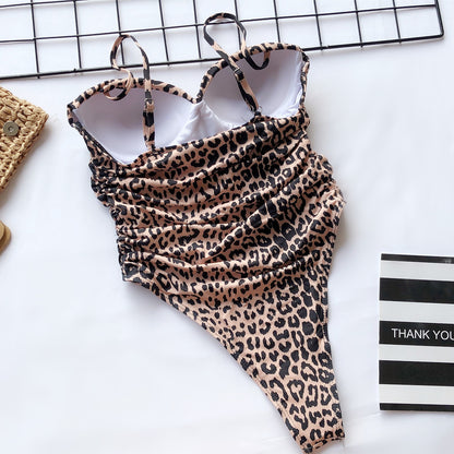 slingback bikini romper swimsuit Women's One-Piece Swimsuit Leopard Print One-Piece Bikini - Seldom Seen Styles