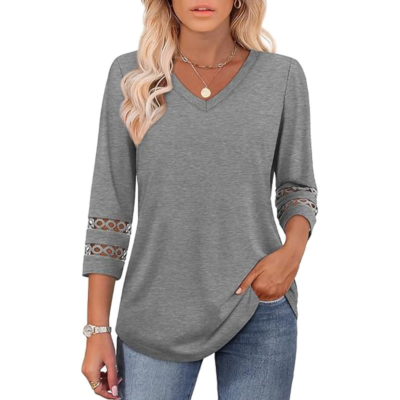 3/4 Length Sleeve Womens Tops Dressy Casual Blouses for Women 2025 Trendy V Neck T Shirts Summer Clothes - Seldom Seen Styles