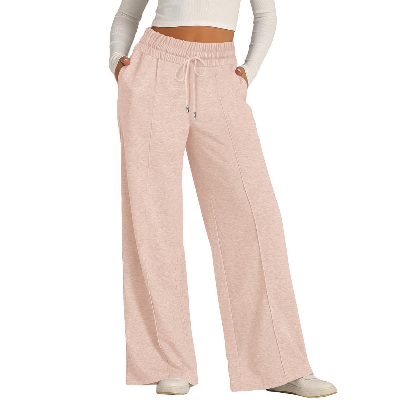 Women's Wide Leg Sweatpants Casual Loose Solid Color Pants Comfy Lounge Joggers Baggy Sweatpants Pockets - Seldom Seen Styles
