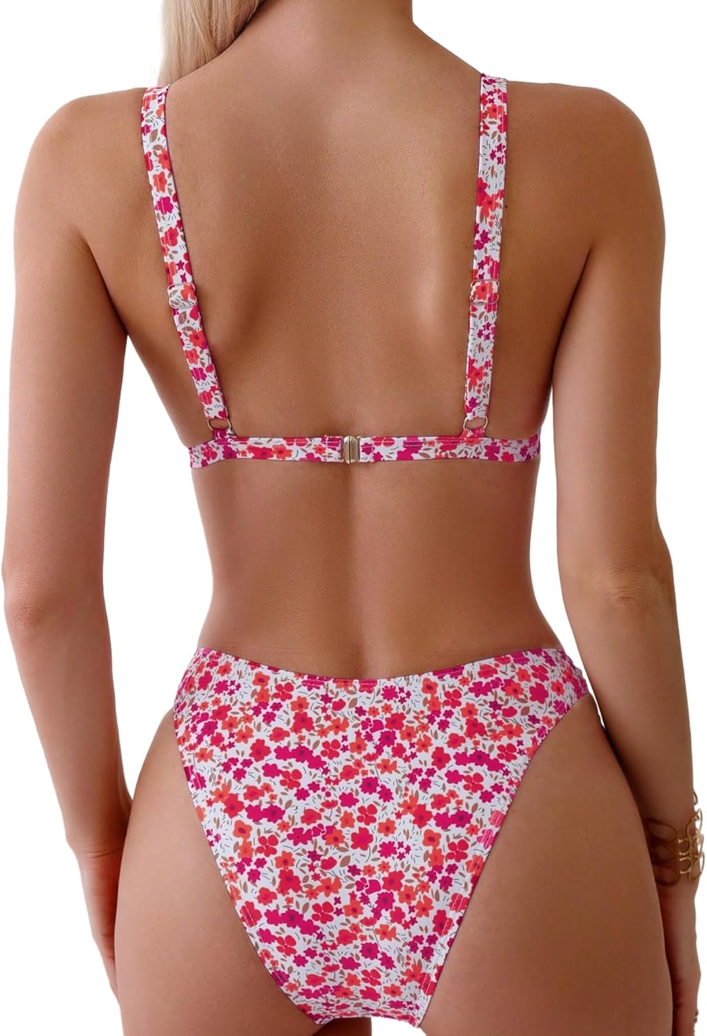 Women's 2 Piece Floral Print Swimsuit Triangle String High Cut Bikini Sets Bathing Suit - Seldom Seen Styles