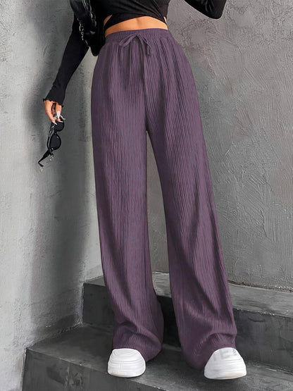 Women's Wide Leg Sweatpants Baggy Pants Lounge Yoga Knit Waisted Comfy Striped Workout Pants