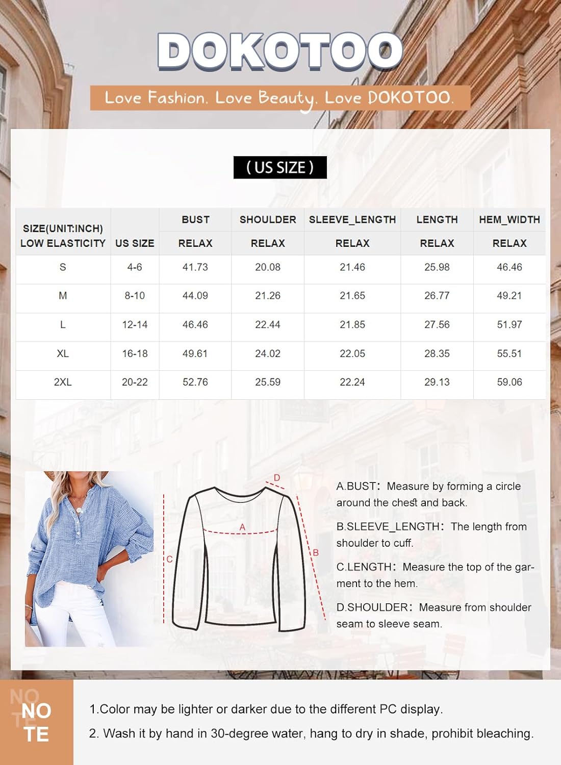 Womens Casual Button V Neck Long Sleeve Shirts Oversized Solid Blouses Tops