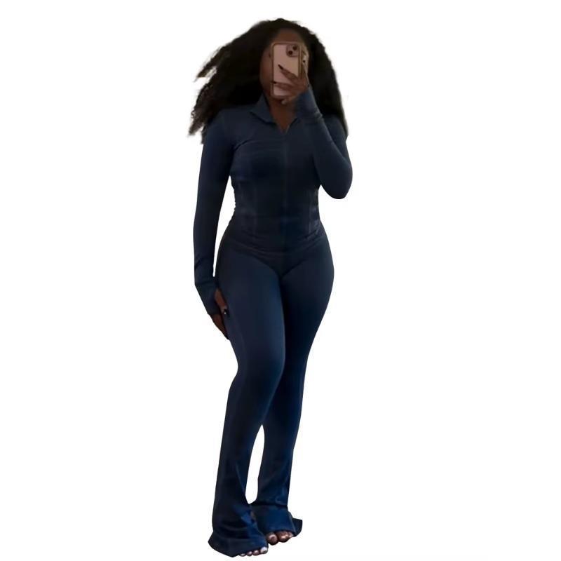 Women Clothes Two Piece Flared Pants Tracksuits Set Casual Gym Active Wear 2 Piece Matching - Seldom Seen Styles