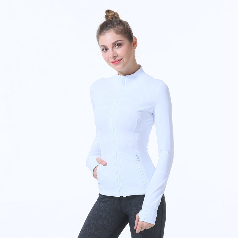 Yoga Clothes Autumn and Winter uarun Sports Jacket Women's Slim Stretch Zipper Running Yoga Fitness Long-Sleeved Upper Garment