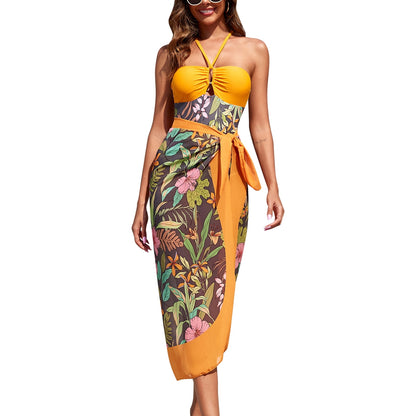 Cover Up Skirt Floral Print One-Piece Swimsuits (Women’s) - Seldom Seen Styles