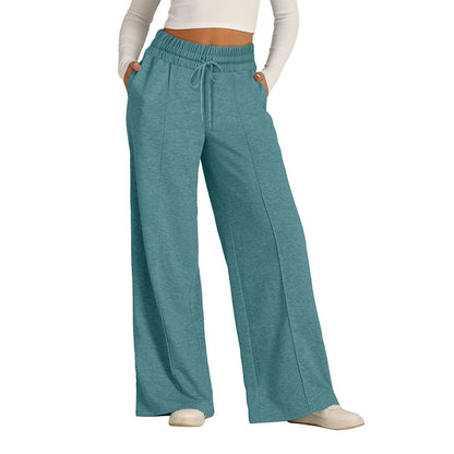 Women's Wide Leg Sweatpants Casual Loose Solid Color Pants Comfy Lounge Joggers Baggy Sweatpants Pockets