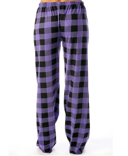 Women's Plaid Pyjama Bottoms Fleece Checked Pjs Pants Soft Drawstring Lounge Sleepwear for Ladies Women Sleep Bottoms for Fall & Winter - Seldom Seen Styles