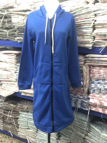 Sweat à capuche en polaire décontracté pour femme, tunique, sweat-shirt, veste longue, en coton, manches longues, tricot rayé ajusté, nouveau printemps 2025