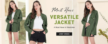 Women's Loose Fit Batwing Sleeve Waffle Knit Button Down Shirt Shacket Tops