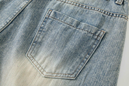 Women's Distressed Ripped Wide Leg Jeans High Waist Baggy Denim Pants Streetwear Y2K Casual Summer Outfit