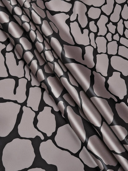 Long Sleeves Loose Buttoned Contrast Color Snakeskin Printed Lapel Blouses&Shirts Tops