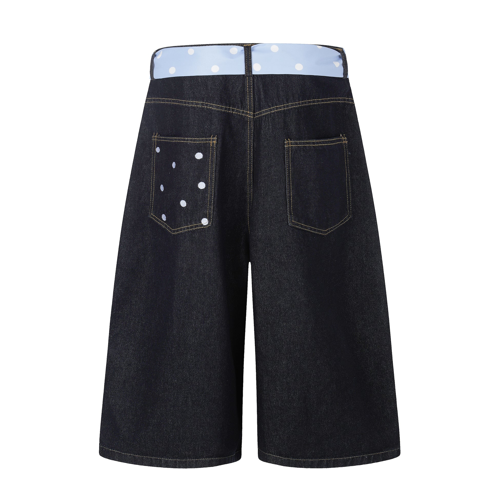 Women's I Love RVNTENG Wide Leg Denim Shorts - Blue Skirt Style View