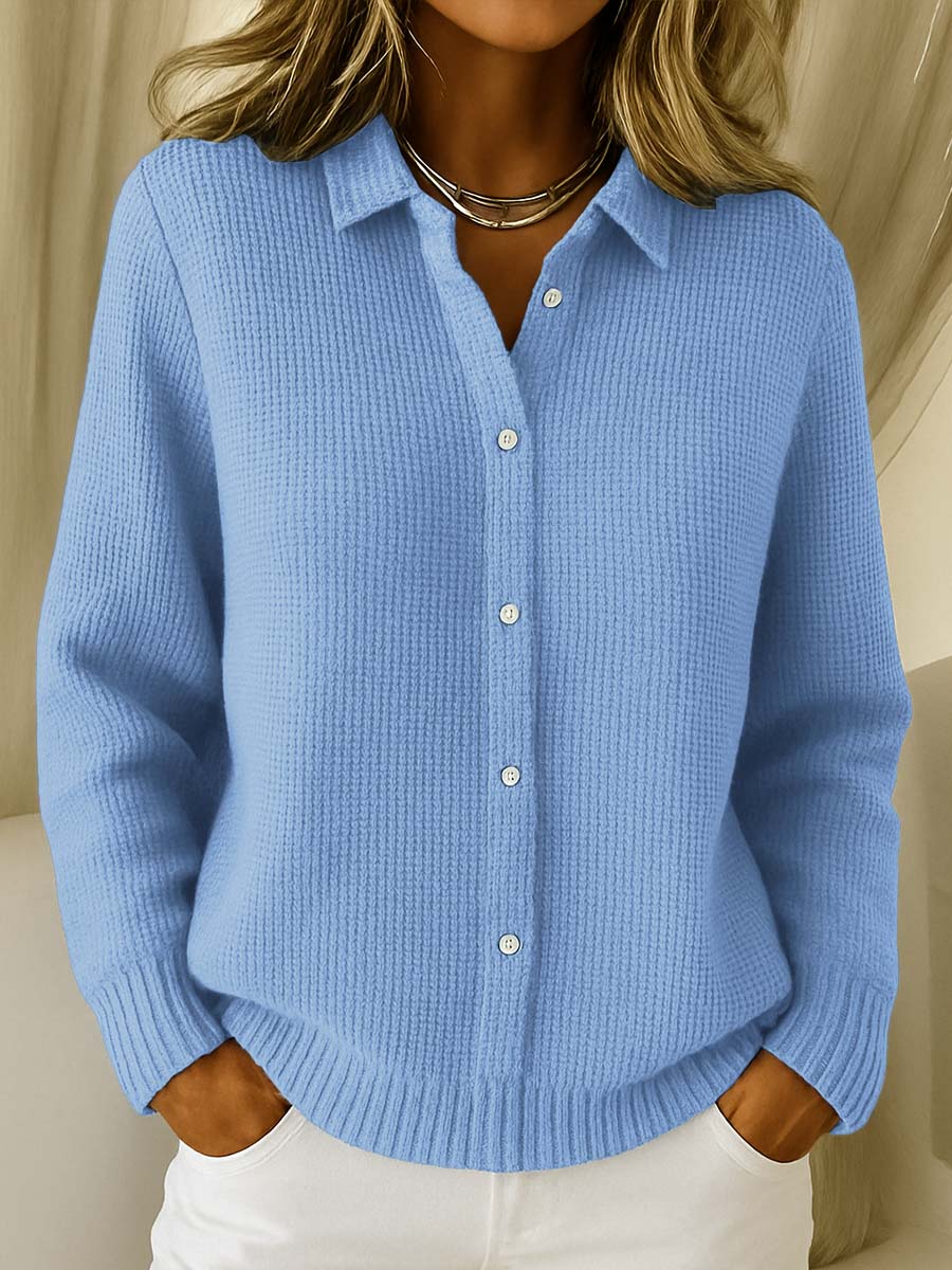 Elegante Damen-Strickbluse mit Knöpfen – Weich, Stilvoll & Vielseitig - Seldom Seen Styles
