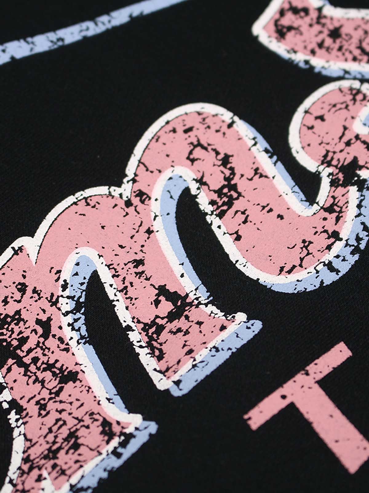 Retro Graphic Fleece-Lined Baggy Sweatpants