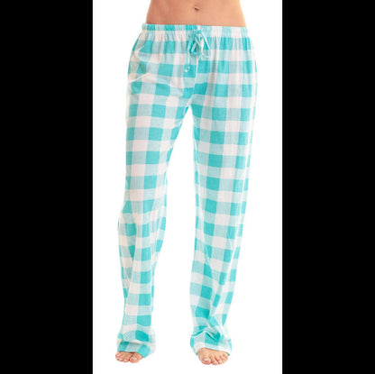Women's Plaid Pyjama Bottoms Fleece Checked Pjs Pants Soft Drawstring Lounge Sleepwear for Ladies Women Sleep Bottoms for Fall & Winter