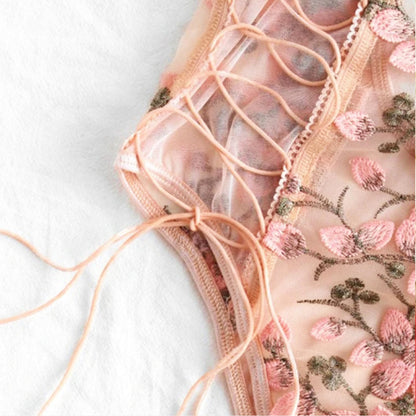 Body fleuri brodé JAS | Lingerie de mariée