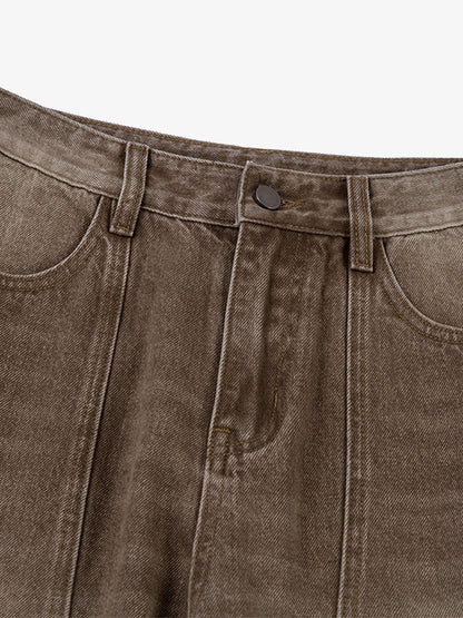 Vintage Washed Workwear Barrel Jeans