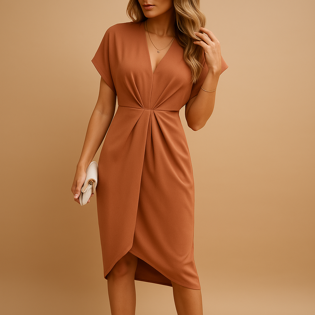 Elegant wrap midi dress for women | Hazel - Seldom Seen Styles