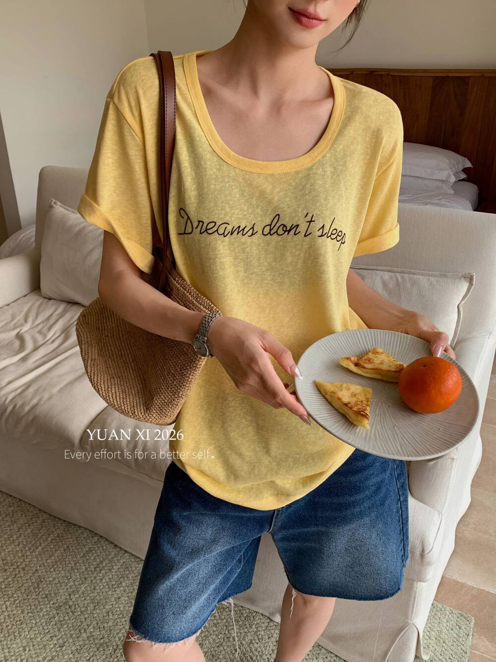 Breathable Linen Feel T-Shirt – Loose Fit U-Neck Casual Lightweight Summer Tee - Seldom Seen Styles