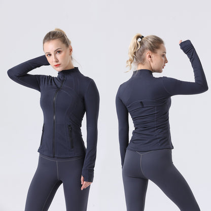 Yoga Clothes Autumn and Winter uarun Sports Jacket Women's Slim Stretch Zipper Running Yoga Fitness Long-Sleeved Upper Garment