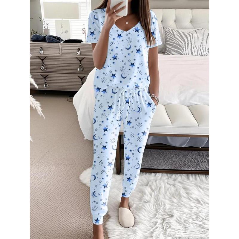 Two-piece Set Women's Leopard Print Drop Shoulder Top & Drawstring Pants Pyjama Set, Soft Casual Comfortable Long Sleeve Top & Pocket Trousers Pj Set, Women's Sleepwear for Spring & Fall, Glam Lounge Wear, Loungesetwomen, Pajamas, Womenswea Fit Loungewear - Seldom Seen Styles