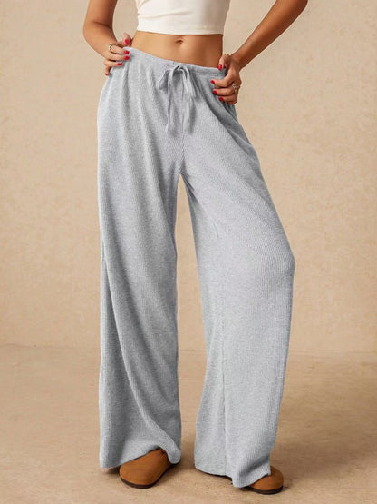 Women's Casual Loose Fall and Winter Fashion Temperament Wide-Legged Pants Pants Elastic Waist Female