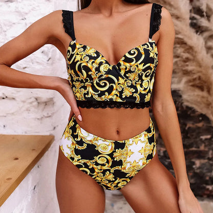 Women Swimsuit Vintage Retro Bikini Set Push Up Swimwear High Waist Bikini Printed Bathing Suits Summer Beach Wear Swimming Suit - Seldom Seen Styles