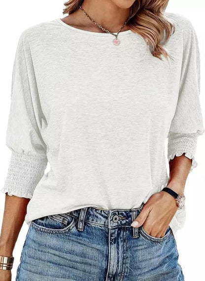 Women's 2025 Fashion Tops 3/4 Sleeve T-Shirts Cute Crewneck Basic Business Tees Blouses Casual Summer Wear Super Soft Breathable Fabric
