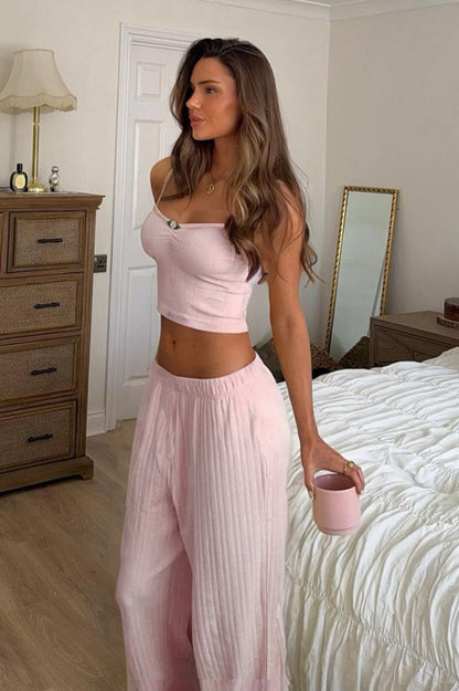 Ensemble deux pièces caraco et pantalon décontracté et doux